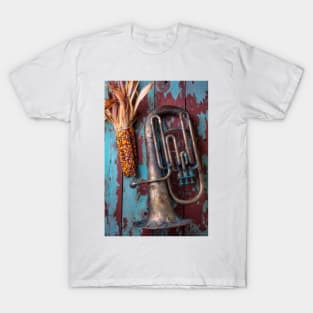 Old Horn And Indian Corn T-Shirt